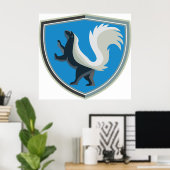 Elegant Skunk Emblem Wildlife Geïnspireerd Crest Poster (Thuiskantoor)