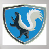 Elegant Skunk Emblem Wildlife Geïnspireerd Crest Poster (Voorkant)