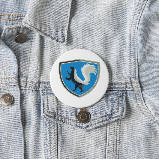 Elegant Skunk Emblem Wildlife Geïnspireerd Crest Ronde Button 7,6 Cm