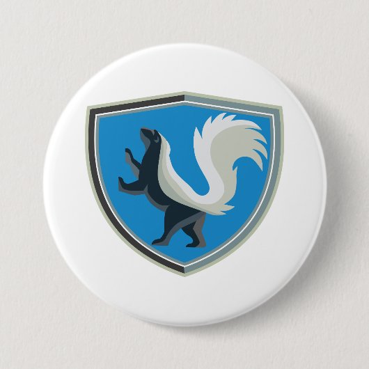 Elegant Skunk Emblem Wildlife Geïnspireerd Crest Ronde Button 7,6 Cm (Voorkant)