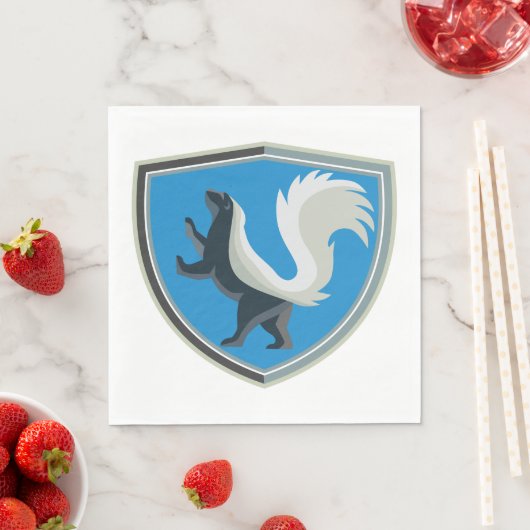 Elegant Skunk Emblem Wildlife Geïnspireerd Crest Servet (Insitu)