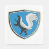 Elegant Skunk Emblem Wildlife Geïnspireerd Crest Servet (Voorkant)