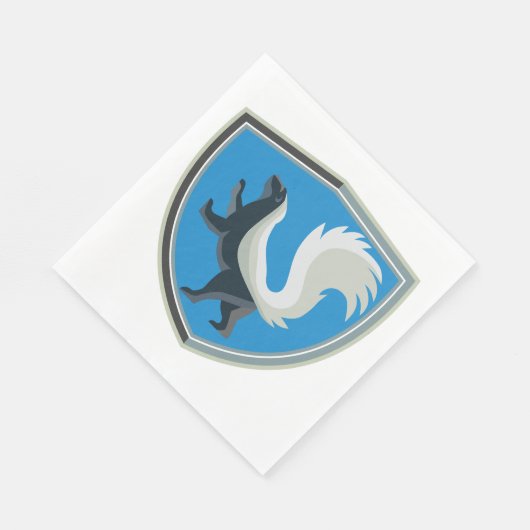 Elegant Skunk Emblem Wildlife Geïnspireerd Crest Servet (Hoek)