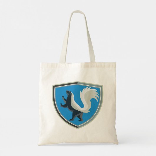 Elegant Skunk Emblem Wildlife Geïnspireerd Crest Tote Bag (Achterkant)