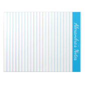 Elegant Sky Blue 8.5x11 Letter-formaat aangepast Notitieblok (Voorkant)