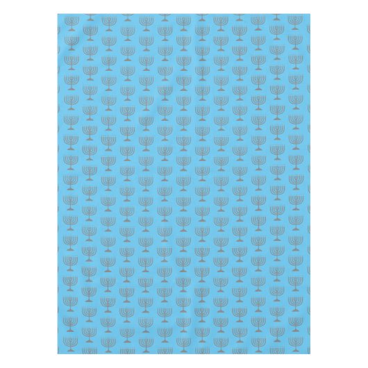 Elegant Sky Blue | Chanukah Hanukkiyah | MENORAH Tafelkleed (Voorkant)