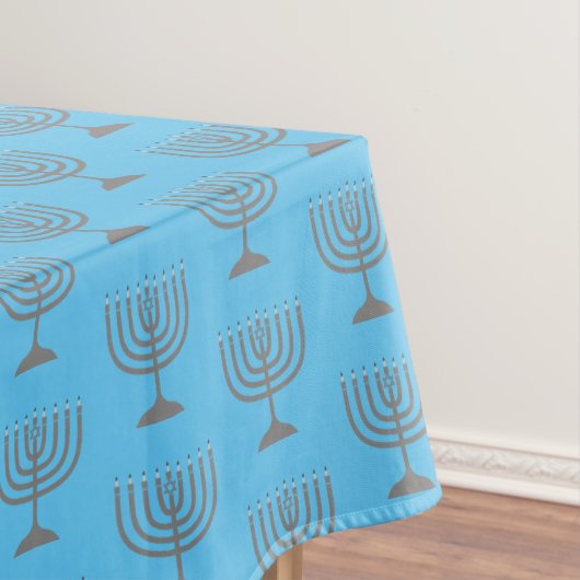 Elegant Sky Blue | Chanukah Hanukkiyah | MENORAH Tafelkleed (Voorbeeld)