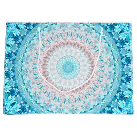 Elegant Sky Blue Crystal Birthday Groot Cadeauzakje (Voorkant)