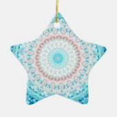 Elegant Sky Blue Crystal Mandala Keramisch Ornament (Voorkant)