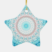 Elegant Sky Blue Crystal Mandala Keramisch Ornament (Achterkant)
