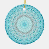 Elegant Sky Blue Crystal Mandala Keramisch Ornament (Voorkant)