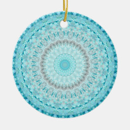 Elegant Sky Blue Crystal Mandala Keramisch Ornament