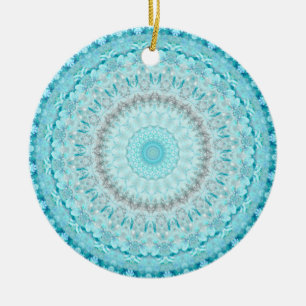 Elegant Sky Blue Crystal Mandala Keramisch Ornament