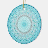 Elegant Sky Blue Crystal Mandala Keramisch Ornament (Links)