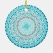 Elegant Sky Blue Crystal Mandala Keramisch Ornament (Achterkant)