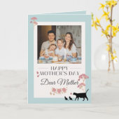 Elegant Sky Blue Happy Moederdag Kaart (Gele Bloem)