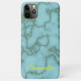 Elegant Sky Blue met Gold Marble en op maat gesned Case-Mate iPhone Case