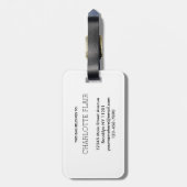 Elegant Sky Blue & Pink Metallic Name Bagagelabel (Achterkant verticaal)