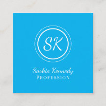 Elegant Sky Blue Script Professional Monogram