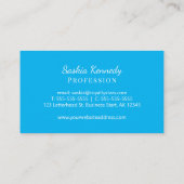 Elegant Sky Blue Script Professional Monogram Visitekaartje (Achterkant)