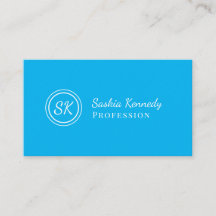 Elegant Sky Blue Script Professional Monogram