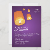 Elegant Sky Lantern Diwali Greeting Card Bedankkaart (Voorkant)