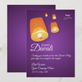 Elegant Sky Lantern Diwali Greeting Card Bedankkaart (Voorkant / Achterkant)