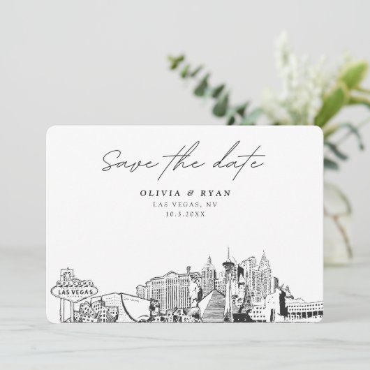 Elegant Skyline Modern Las Vegas Sla de datum op Kaart (Staand voorkant)