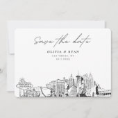 Elegant Skyline Modern Las Vegas Sla de datum op Kaart (Voorkant)