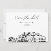 Elegant Skyline Modern Seattle Sla de datum op Kaart (Voorkant)