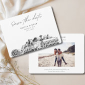 Elegant Skyline Modern Seattle Sla de datum op Kaart