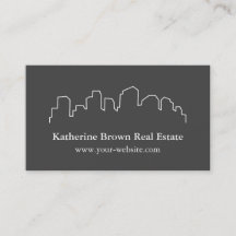 Elegant Skyline Outline Realtor Visitekaartjes