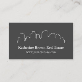 Elegant Skyline Outline Realtor Visitekaartjes