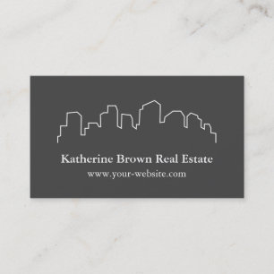 Elegant Skyline Outline Realtor Visitekaartjes