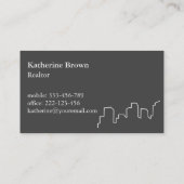 Elegant Skyline Outline Realtor Visitekaartjes (Achterkant)