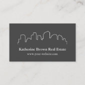 Elegant Skyline Outline Realtor Visitekaartjes (Voorkant)
