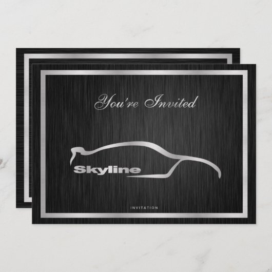 Elegant Skyline Uitnodiging (Voorkant / Achterkant)