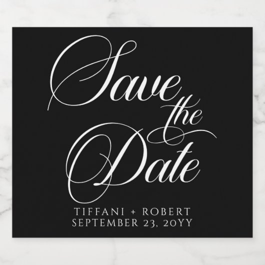 Elegant Sla de bewerkbare datumkleuren op Sparkling Wijnetiket (Enkel label)