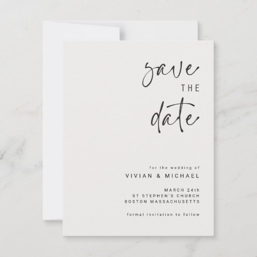 Elegant Sla de datum aankondiging Sjabloon op (Voorkant)