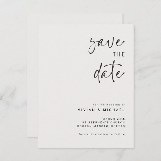 Elegant Sla de datum aankondiging Sjabloon op (Voorkant / Achterkant)