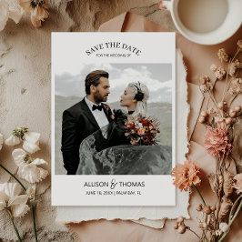 Elegant Sla de Datum Foto QR Code Bruiloft Kaart