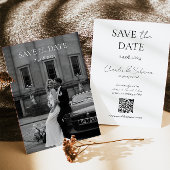 Elegant Sla de Datum Kaart met Bruiloft QR Code