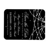 Elegant Sla de datum Sparkling String Zwart Magneet (Horizontaal)