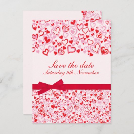 Elegant sla de datumharten en bogen-kaart op aankondigingskaart (Voorkant / Achterkant)