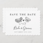 Elegant sla de datumkaarten voor de lentebruiloft  save the date (Voorkant / Achterkant)