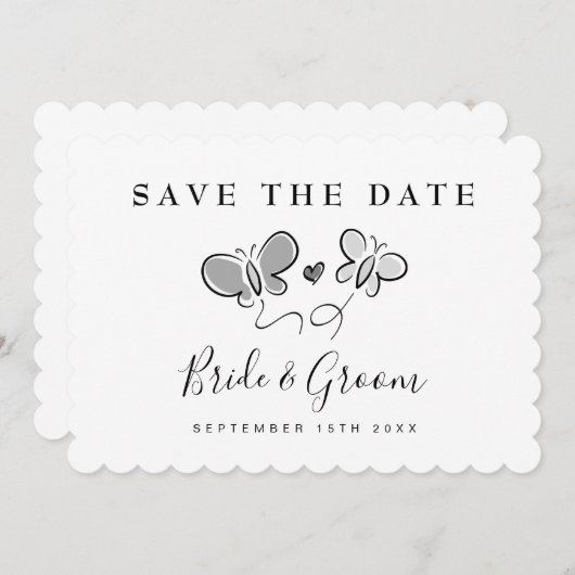 Elegant sla de datumkaarten voor de lentebruiloft  save the date (Voorkant / Achterkant)