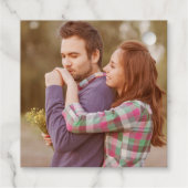 Elegant Sla de datumtypografie foto op Bedankjes Labels (Achterkant)