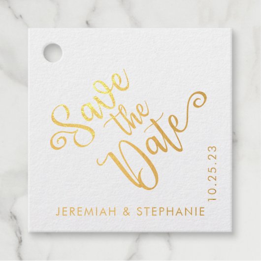 Elegant Sla de datumtypografie foto op Bedankjes Labels (Voorkant)