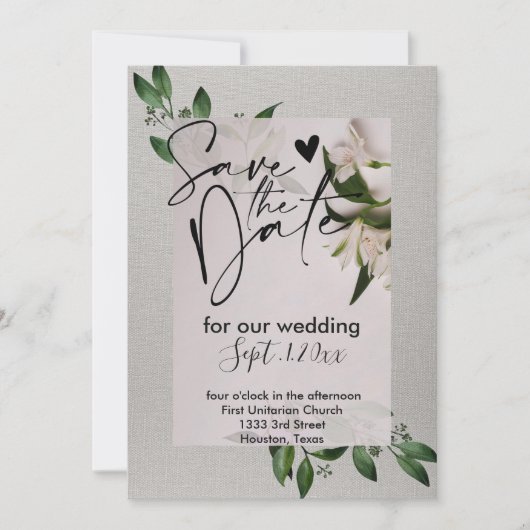 Elegant sla de datumuitnodiging op kaart (Voorkant)