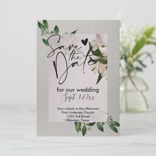 Elegant sla de datumuitnodiging op kaart (Staand voorkant)